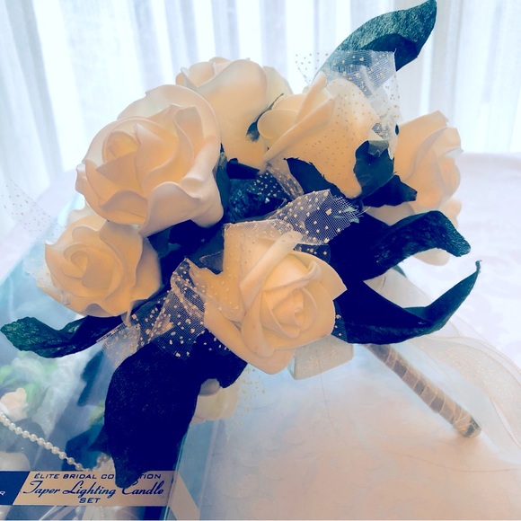 Wedding Star Elite Bridal Collection Taper Candles and Rose Bouquet - Picture 11 of 11